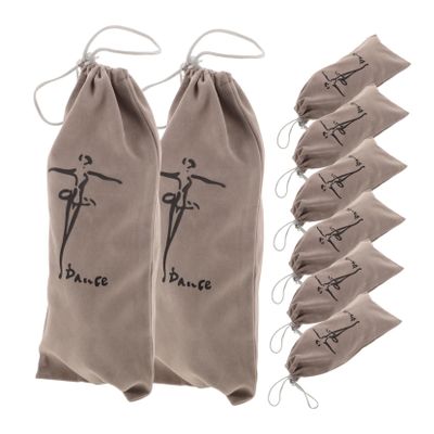 BESPORTBLE Ballet Bag Storage 8pcs Dance Shoe Bag Drawstring Flannel Dance Pouch Ballet Shoes Organizer Storage Portable