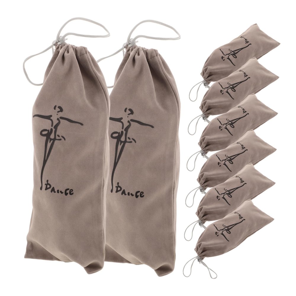 BESPORTBLE Ballet Bag Storage 8pcs Dance Shoe Bag Drawstring Flannel Dance Pouch Ballet Shoes Organizer Storage Portable