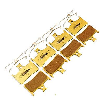 RPHXME 4 Pairs Bicycle Brake Pads/Fit for Hope Tech Evo V4 E4 Hydraulic Disc Brake, Gold Full Metal Bike Disc Brake Pads