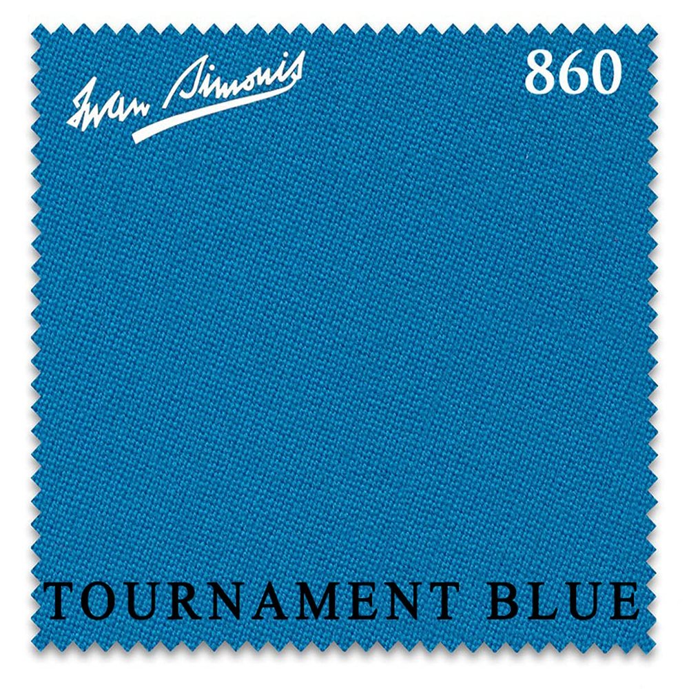 Simonis 860 Pool Billiard Table Cloth - Pre-Cut Rails - Authorized Dealer (Tournament Blue, 7 ft)