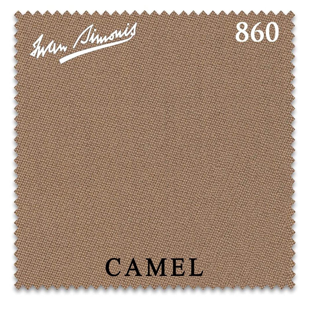 Simonis 860 Pool Billiard Table Cloth - Pre-Cut Rails - Authorized Dealer (Camel, 7 ft)