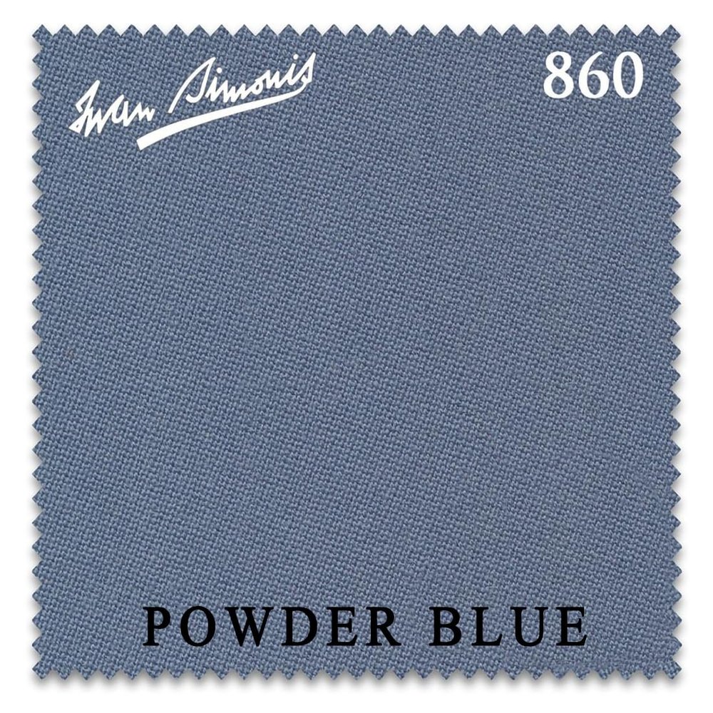 Simonis 860 Pool Billiard Table Cloth - Pre-Cut Rails - Authorized Dealer (Powder Blue, 8 ft)