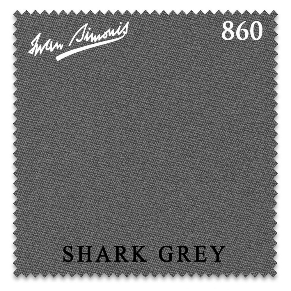 Simonis 860 Pool Billiard Table Cloth - Pre-Cut Rails - Authorized Dealer (Shark Grey, 9 ft)