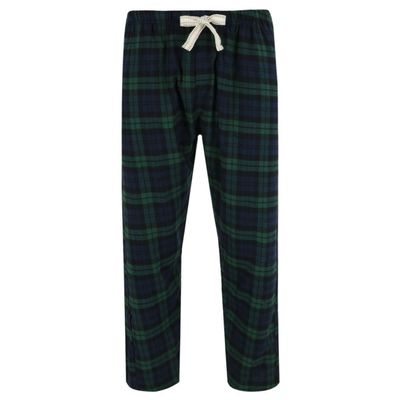 Bottoms Out Men's Plaid Flannel Open Bottom Pants, Small, Green/Blue