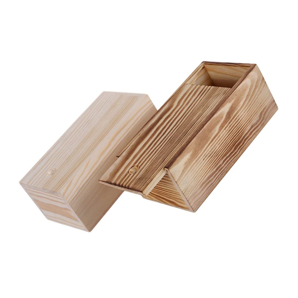 COSMEVIVI 2pcs Wooden Jewelry Collection Box Durable Souvenir Storage Case for Home Elegant Design Keepsake Container Classic Travel Jewelry Organizer Original Charcoal Burnt Finish