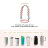 CH.yishi Handmade Stanley Cup Accessories Set Water Bottle Handle Strap, Stanley Cup 40oz & 30oz Tumbler Handle Strap with Daisy Pattern, White-Purple view 2