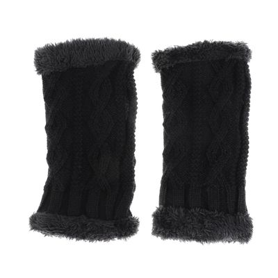 BESTYASH Stylish Half-finger Thermal Gloves for Women Durable Flexible Autumn Winter Handwear for Outdoor Activities and Touchscreen Use Black