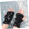 BESTYASH Stylish Half-finger Thermal Gloves for Women Durable Flexible Autumn Winter Handwear for Outdoor Activities and Touchscreen Use Black view 2