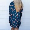 PETYCZEN Christmas Cardigan for Women 2025 Cute Xmas Tree Print Long Sleeve Open Front Lightweight Cardigan Jackets Ugly Christmas Holiday Sweaters Plus Size Knit Winter Coats with Pockets A-Blue M view 3