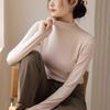 Freaswind Dralon Turtleneck Solid Color Tops for Women Autumn Winter Thickened Thermal Underwear Inner Warm Long-Sleeved Shirt Khaki view 3