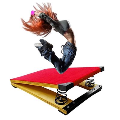 QYQCXGL Spring into Action with Junior Gymnastics Portable Curved Springboard Ideal for hool & Home Gym Vaulting, Mini Trampoline & More; Includes 2 Springs for Optimal Performance!