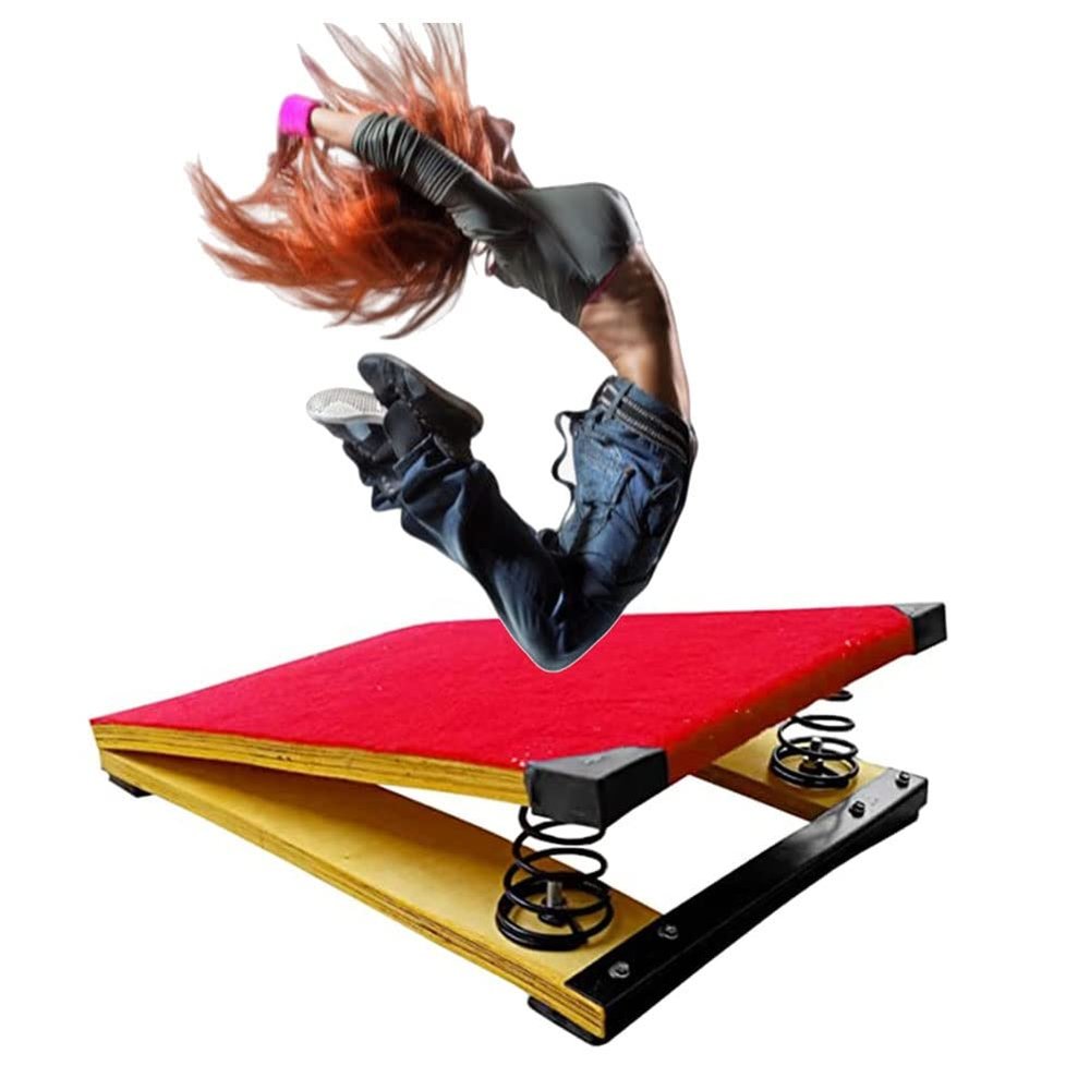 QYQCXGL Spring into Action with Junior Gymnastics Portable Curved Springboard Ideal for hool & Home Gym Vaulting, Mini Trampoline & More; Includes 2 Springs for Optimal Performance!