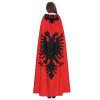 WHJSHOP Halloween Adult Hooded Cape for Parties and Costumes - Easy Care Albanian flag Prints view 4