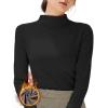 Freaswind Dralon Turtleneck Solid Color Tops for Women Autumn Winter Thickened Thermal Underwear Inner Warm Long-Sleeved Shirt Black view 1