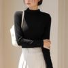 Freaswind Dralon Turtleneck Solid Color Tops for Women Autumn Winter Thickened Thermal Underwear Inner Warm Long-Sleeved Shirt Black view 3