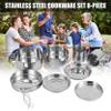 Camping Cooking Set 8PCS Stainless Steel Camping Cookware Portable Cooking Pot and Pan Set with Plates Cups for 5-6 Persons Outdoor Hiking Picnic view 2