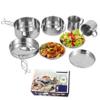 Camping Cooking Set 8PCS Stainless Steel Camping Cookware Portable Cooking Pot and Pan Set with Plates Cups for 5-6 Persons Outdoor Hiking Picnic view 4