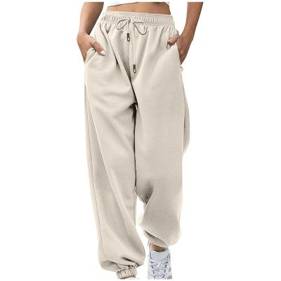 Women's Sweatpants Wide Leg Pants High Waisted Workout Active Joggers Cinch Bottom Track Pants Baggy Comfy Trousers