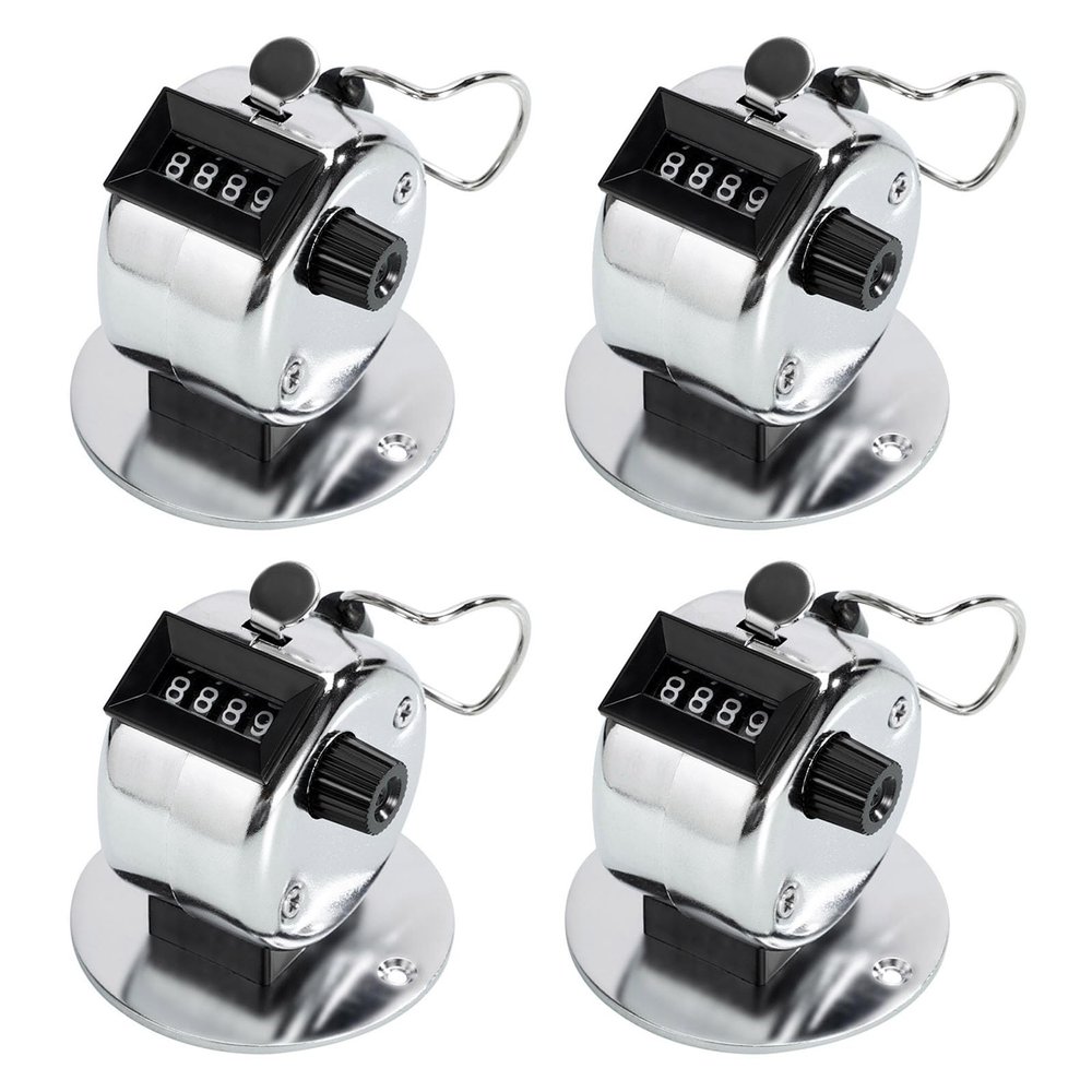 Metal Handheld Tallies Counter 4-Digit Number Count Clickers Counter Mechanical Counters Clickers Pitches Counter For Coaching