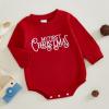 FIOMVA My First Christmas Baby Boy Outfit Newborn Bubble Romper Sweatshirt Infant Girl Knit Sweater Fall Winter Clothes (J My First Christmas Red,12-18 Months) view 3