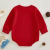 FIOMVA My First Christmas Baby Boy Outfit Newborn Bubble Romper Sweatshirt Infant Girl Knit Sweater Fall Winter Clothes (J My First Christmas Red,12-18 Months) view 4