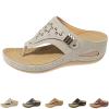 Liggici Avylays Orthopedic Flip-Flops, Breathable Mesh Hollow Sports Sandals, Wedge Sandals for Women (Grey, US:8/EU:40) view 1