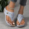 Liggici Avylays Orthopedic Flip-Flops, Breathable Mesh Hollow Sports Sandals, Wedge Sandals for Women (Grey, US:8/EU:40) view 3