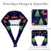 2 Pieces Scrub Caps Women Scrub Cap Men Surgical Scrub Cap for Beauty Salon Christmas Reindeers Multicoloured view 3