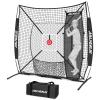 AOLIGEIJS 6'X6' Baseball Softball Practice Net,Pitching Net,Batting Net,with Bonus Strike Zone,Target and Bow Frame,for Hitting,Pitching,Catching view 1