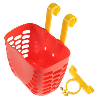 BRIGHTFUFU Cute Boy Girl s Bike Front Basket Durable Plastic Storage for Toys Snacks Stylish Orange Color Biking Adventures Easy to Install