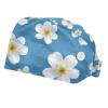 2 Pieces Scrub Caps Women Scrub Caps Women Satin Lined Nursing Scrub Caps for Hospital Flowers White view 1