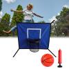 D-GROEE Trampoline Basketball Hoop, Trampoline Basketball Hoop Attachment with 3 Mini Balls and Pump, 2024 New Basketball Hoop for Trampoline, Trampoline Accessory for Dunks Fit Blue view 2