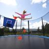 D-GROEE Trampoline Basketball Hoop, Trampoline Basketball Hoop Attachment with 3 Mini Balls and Pump, 2024 New Basketball Hoop for Trampoline, Trampoline Accessory for Dunks Fit Blue view 3