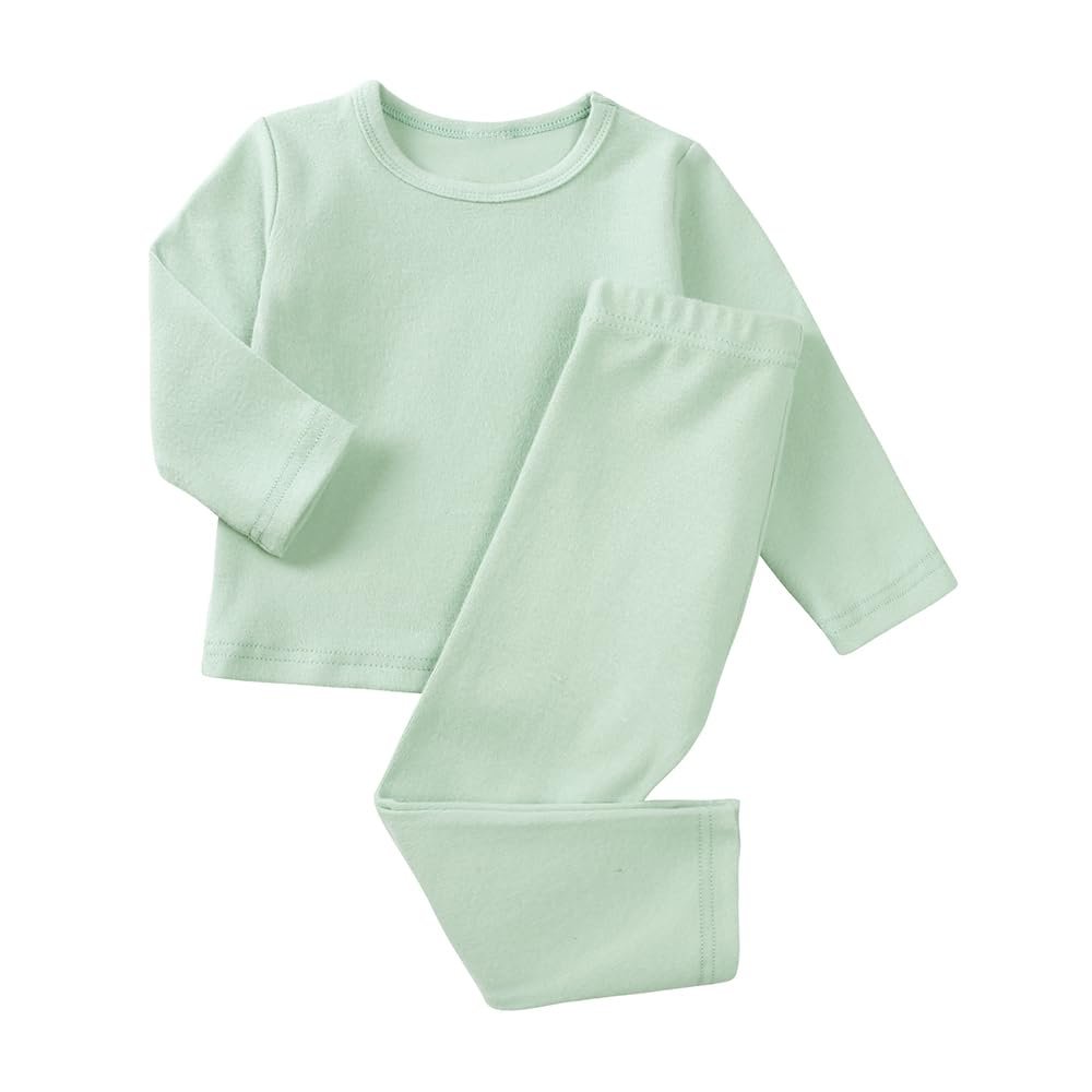 MYGBCPJS Boys Girls Cotton Pajamas Set Kid 2Pcs Long Sleeve Crew Neck PJS T-shirt + Elastic Waist Pants Sleepwear Suit