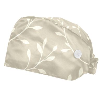 2 Pieces Scrub Caps Women Scrub Caps Women Satin Lined Surgical Scrub Cap for Kitchen Leaf Multicoloured