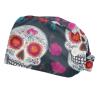 2 Pieces Scrub Caps Women Womens Scrub Cap Surgical Caps for Beauty Salon Skull Flowers Multicoloured view 1