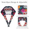 2 Pieces Scrub Caps Women Womens Scrub Cap Surgical Caps for Beauty Salon Skull Flowers Multicoloured view 3