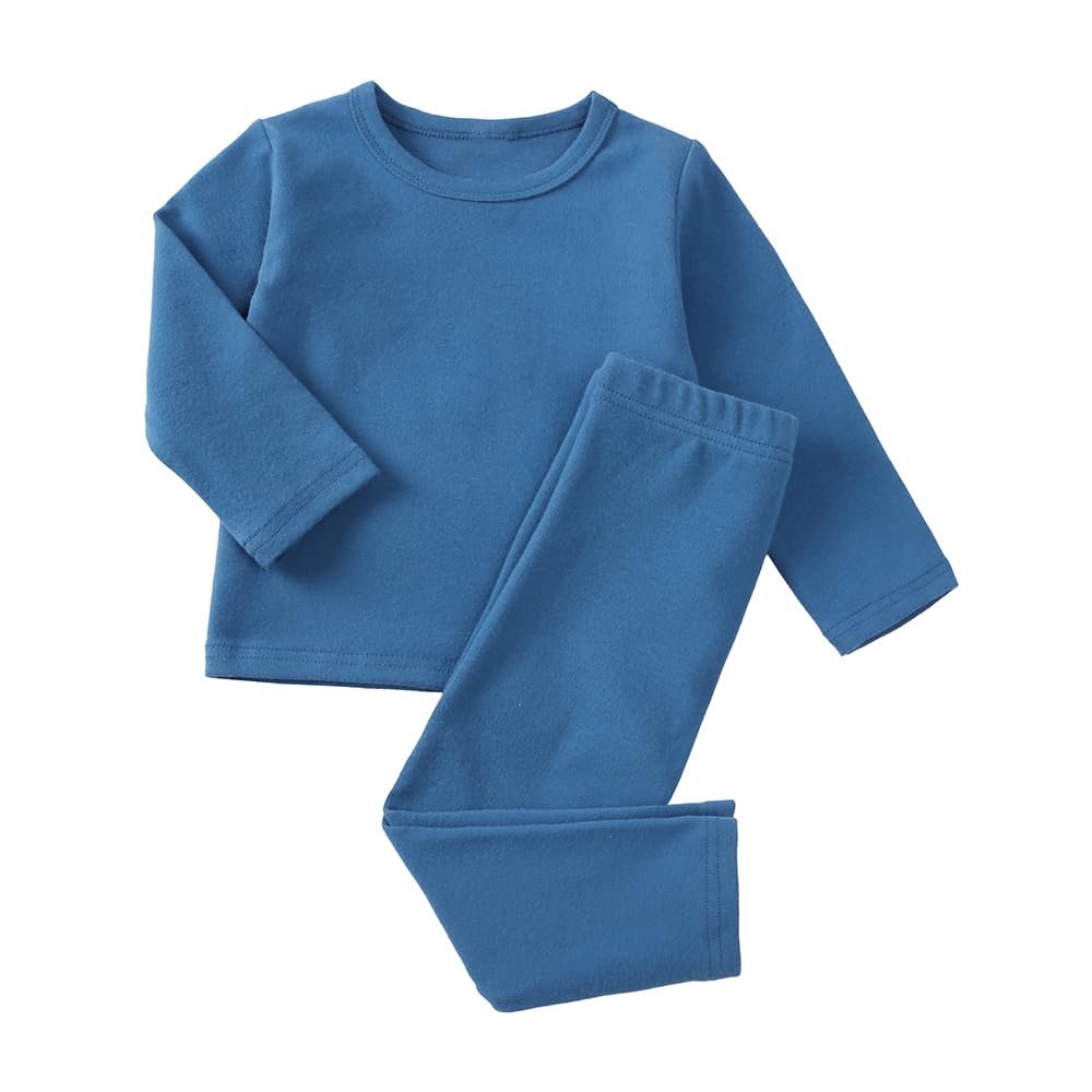 MYGBCPJS Boys Girls Cotton Pajamas Set Kid 2Pcs Long Sleeve Crew Neck PJS T-shirt + Elastic Waist Pants Sleepwear Suit