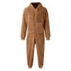 Pajama Adult For Men Relaxed Jumpsuits Pajamas Hooded Homewear Loose Fit Soft Plush Robes Plus Size Zipper Rompers view 3