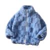 Winter Jackets for Girls Children's Fleece Coat Autumn And Winter Cardigan Thickened Top Zipper Stand (Blue, 5-6 Years) view 1