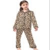 Schbbbta Women Satin Pajamas Set, 2 Pieces Button Down Comfy Sleepwear Long Sleeve Soft Satin Matching Silky Soft Pjs Set, Khaki Leopard, Small view 2