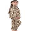 Schbbbta Women Satin Pajamas Set, 2 Pieces Button Down Comfy Sleepwear Long Sleeve Soft Satin Matching Silky Soft Pjs Set, Khaki Leopard, Small view 3