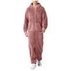 Pajama Adult For Men Relaxed Jumpsuits Pajamas Hooded Homewear Loose Fit Soft Plush Robes Plus Size Zipper Rompers view 1