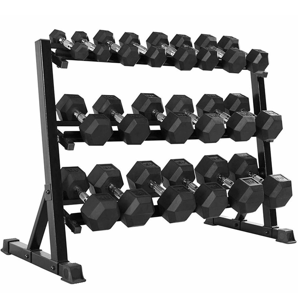 350 lb Weight Dumbbell Set with Rack of 6 Pairs, Rubber Hex Dumbbell with Rack, Hand Weights Set for Women Men, Complete Weight Set Barbell Coated for Exercise Training