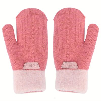 Mealah Kids Winter-Warm-Knit-Mittens for Boys-Girls - Double Layer Thick Warm Outdoor Gloves for 5-10Years Kids