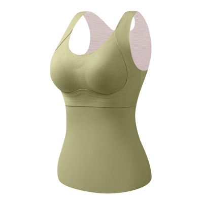Womens Thermal Tank Tops Built in Bra Warm Underwear High Stretch Sleeveless Camisoles Comfy Soft Base Layer Vest,Blusas TRmicas para Mujer