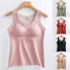 Womens Thermal Tank Tops Built in Bra Warm Underwear High Stretch Sleeveless Camisoles Comfy Soft Base Layer Vest,Thermal Vest Women view 3
