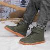 SECHRITE Toddler Kids Wide Barefoot Winter Boots High Top Girls Boys Warm Snow Boots Fur Lined Waterproof Non-Slip Minimalist Wide Toe Box Zero Drop Boots Ankle Booties Naturally Splay Army Green 29 view 3