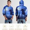 Midnight Running Horse Adult Hoodies Casual Sweatshirt Long Sleeve Pullover Hooded with Pockets for Women Men M view 4