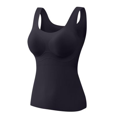 Womens Thermal Tank Tops Built in Bra Warm Underwear High Stretch Sleeveless Camisoles Comfy Soft Base Layer Vest